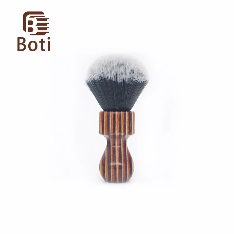 Boti Brush- Annual ring handle and Tuxedo Synthetic Hair Knot Thin Hair Whole Brush Handmade Shaving Brush Men's Beard Tool