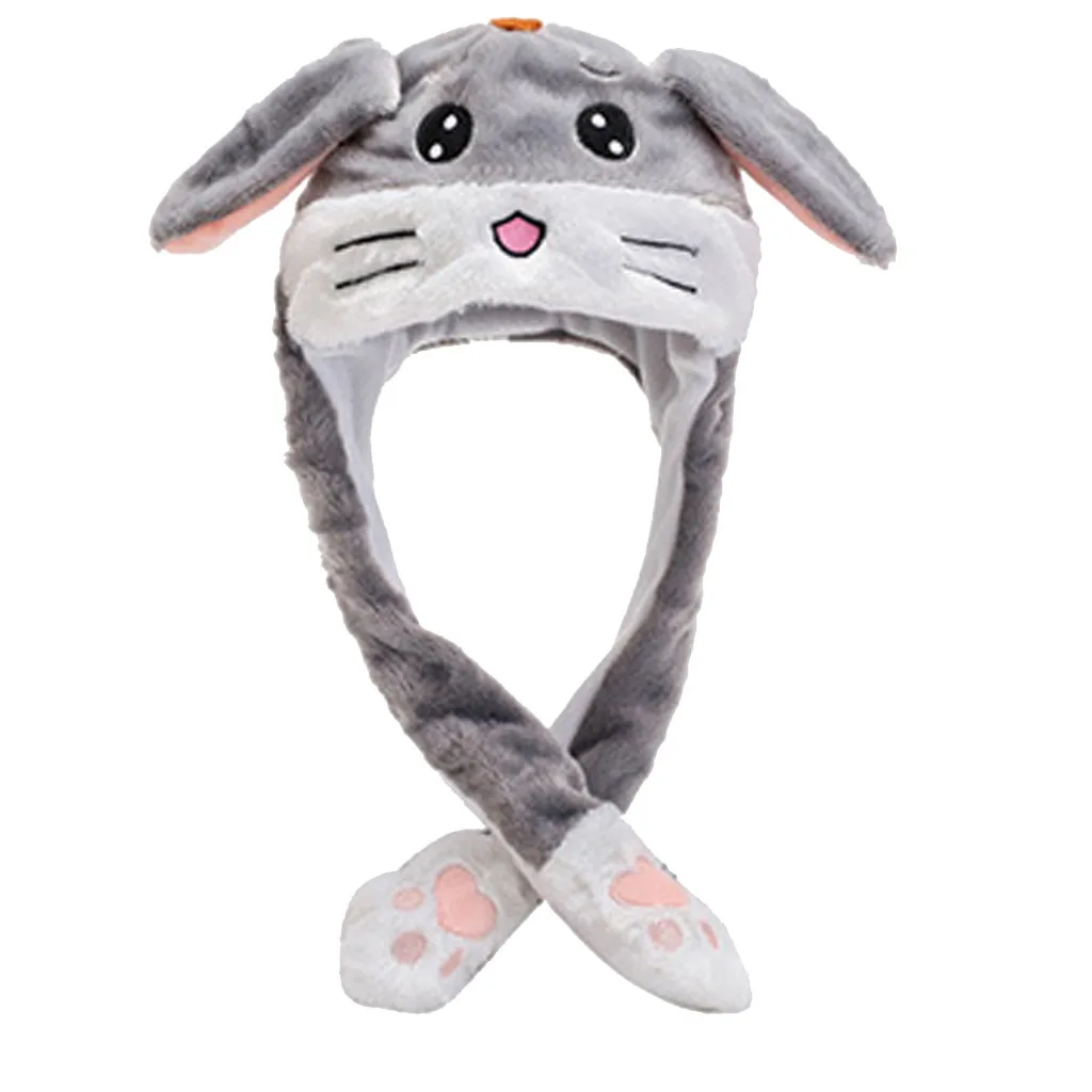 Fashion Rabbit Hat Ear Moving Jumping Hat  Preppy Style Funny Toys Cap Good Gift For Women Girls Hat Rabbit Hot Sale