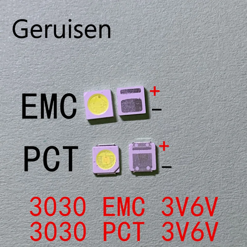 LED Backlight 1W 1.5W 2W 3030 3V 6V Cool white 80-90LM TV Application new PCT EMC led 3v