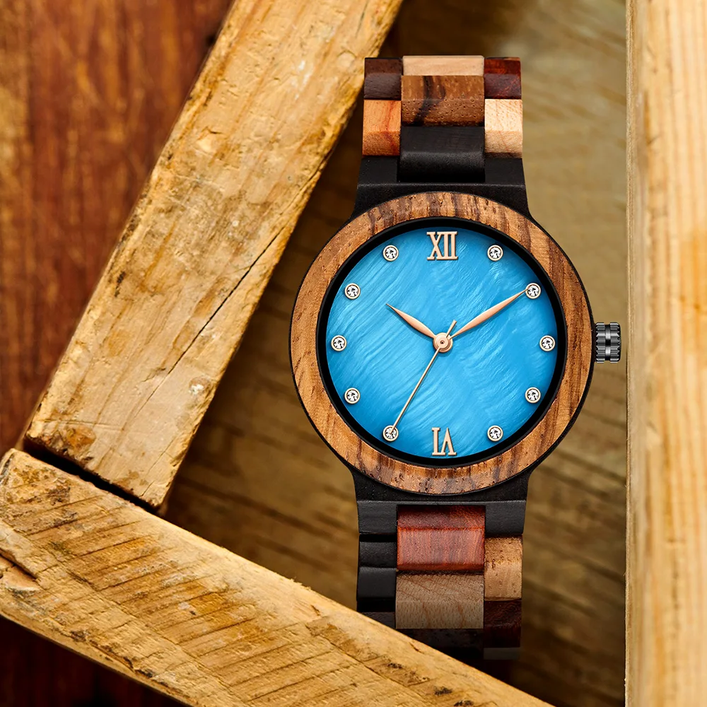 Fashion Wooden Relojes Quartz Women Watches Casual Wooden Color Leather Strap Watch Wood Wristwatch Female relojes