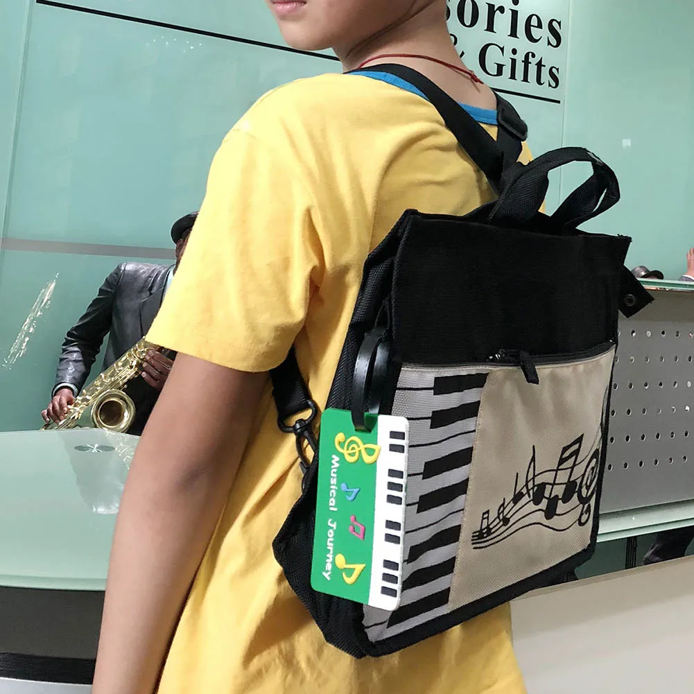 Mochila padrão nota musical para escola, bolsa de grande capacidade para adolescente, presente para crianças e crianças, nova, 1 peça, 2023