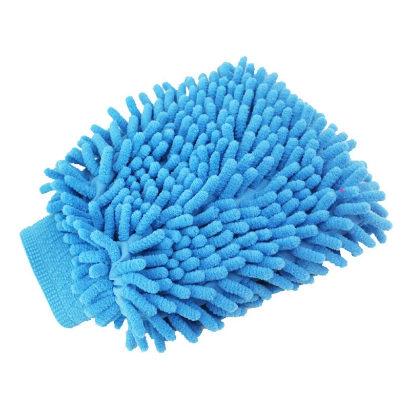 Hot sale 2 in 1 Ultrafine Fiber Chenille Microfiber Car Wash Glove Mitt Soft Mesh backing no scratch for Car Wash and Cleaning