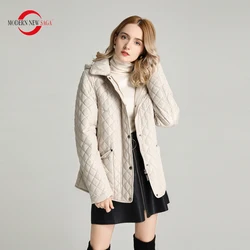 Veste d'automne en coton rembourré pour femme, manteau à capuche, mince, tendance, nouvelle collection