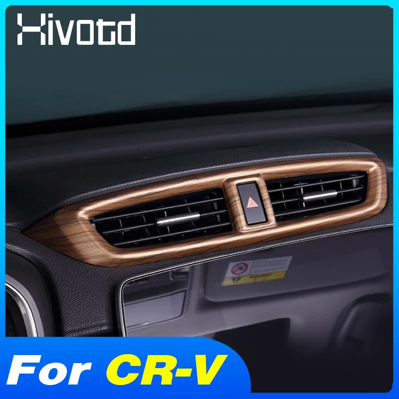 

Hivotd Front Center Console Air Outlet Cover Vent Grille Panel Decoration Interior Car Accessories For Honda CR-V CRV 2017-2021