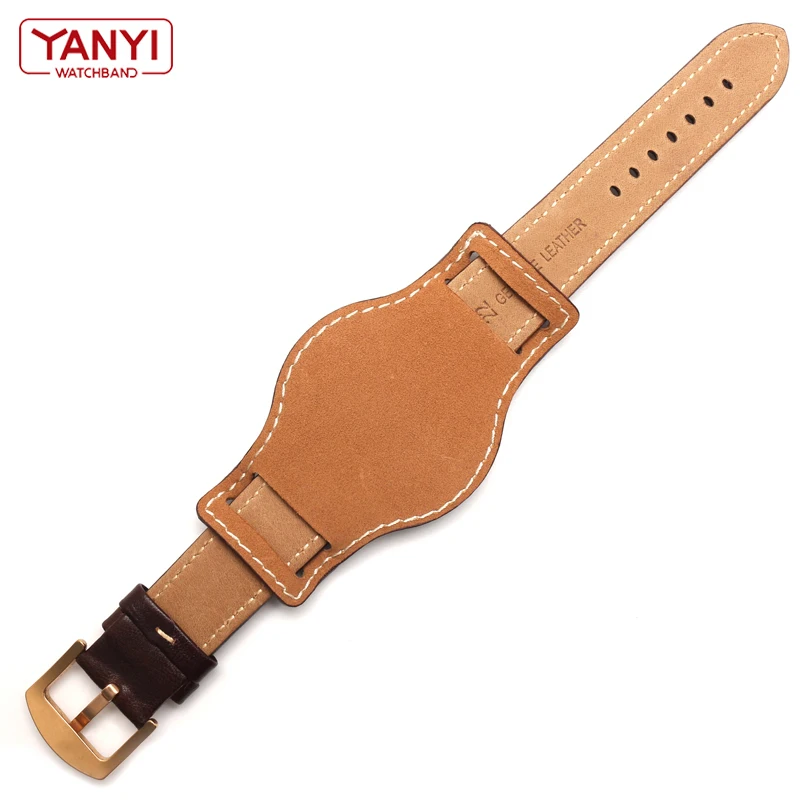 Genuine Leather Bracelet 18mm 20mm 21mm 22mm watch strap mens watchband With mat wristwatches band handmade leather bracelet