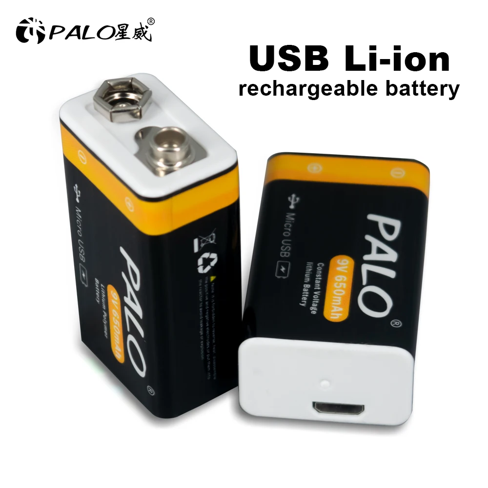 9V akumulator 650mAh stałe napięcie USB litowo 6f22 9V akumulator litowo-jonowy do multimetru czujnik dymu wykrywacz metali