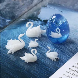4pcs/lot 3D Micro Swan Landscape Mini DIY Craft Handmade Resin Jewelry UV Epoxy Jewerly Filling Molds Figurines Decoration