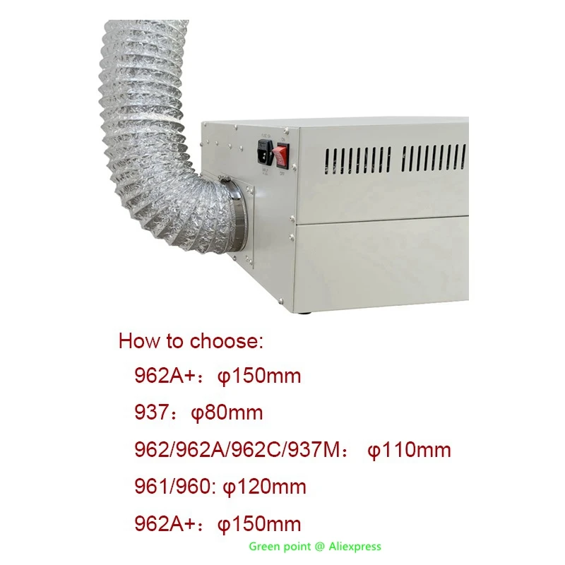 PUHUI – dispositif de récupération des gaz d'échappement pour éviter la Pollution à l'intérieur, T-962A + tuyau de chauffage infrarouge IC, collecte d'accessoires, nouveau