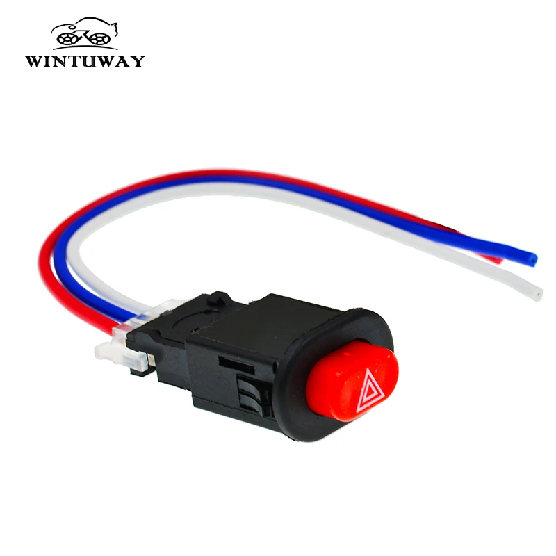 Motorcycle Switch Hazard Light Switch Button Double Flash Warning Emergency Lamp Signal Flasher With 3 Wires Built-in Lock