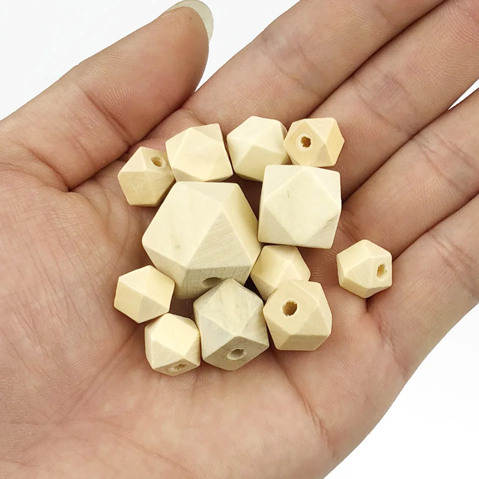 Natural Wood 10~20MM Octagonal Spacer Loose Beads For Jewelry Making DIY Wooden Handmade Necklace&Bracelets Toys Accessories