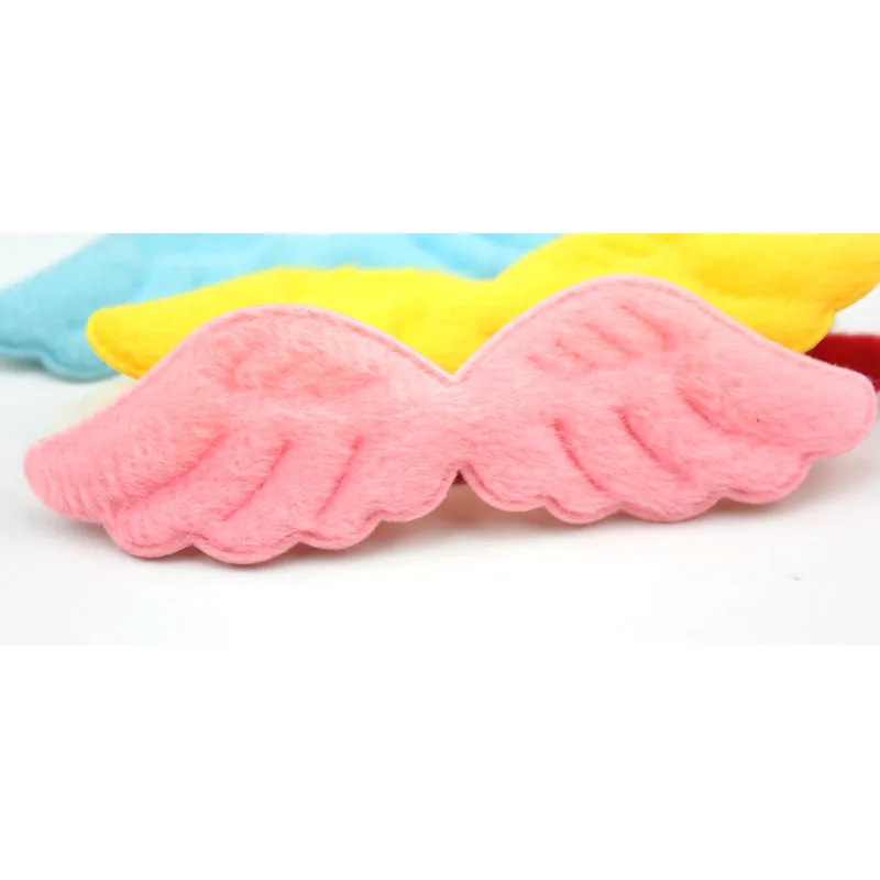 30Pcs 3*10cm Furry Angel Wing Shape Appliques for Clothing Patches Sewing Supplies Hair Hat Decor Ornament Accessories