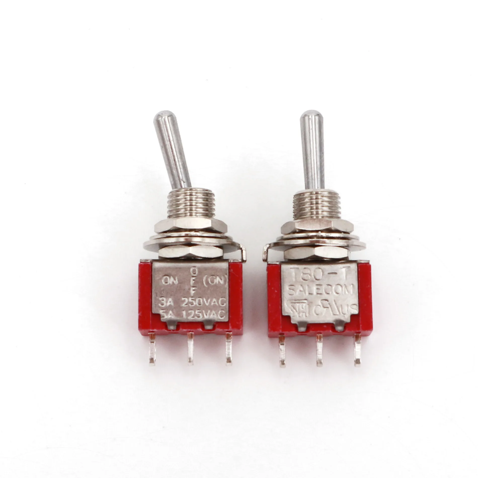 10Pcs SH T8014B Standard Lever 3Pin One Side Momentary ON-OFF-MOM SPDT Mini Toggle Switch