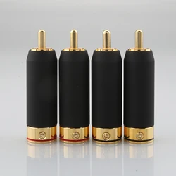 4PCS R004 Audiocrast 24K Gold Plated PHONO RCA PLUGS DIY Audio Cable