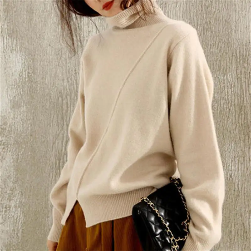 

Autumn Winter New Cashmere sweater women winter clothes women turtleneck sweater knitting pullover women sweaters Loose tops