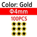 100 piezas de 4 mm doradas