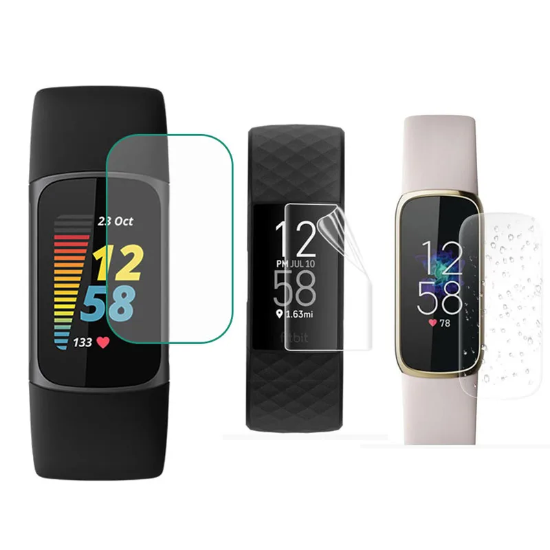 Soft TPU Protective Film For Fitbit Versa 3/Sense/Lite Watch Luxe/Inspire 2/HR/Charge 5/4/3 Screen Protector Cover Accessories