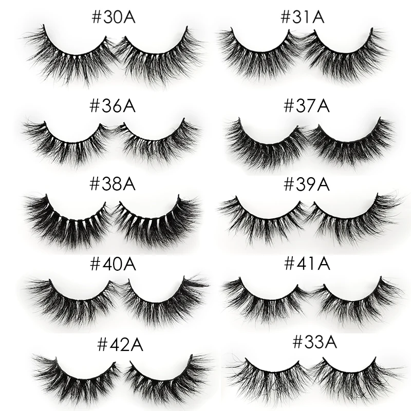 YSDO 1 Par Pestañas Cruzadas de Visón Suaves Reales 3D Postizas Dramáticas Onduladas Maquillaje Cilios Faux Cils 6