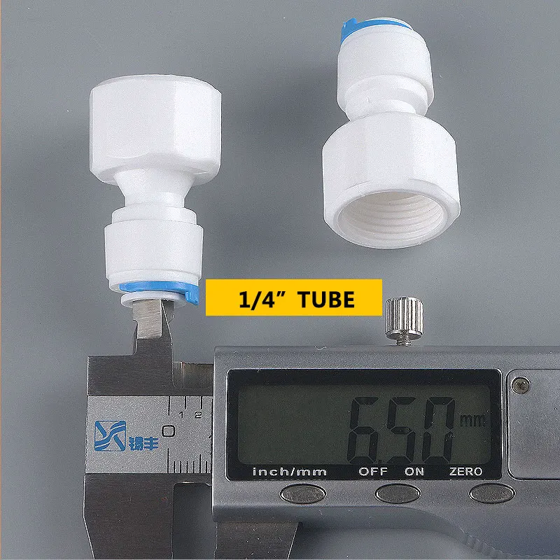 RO 정수기 2546 직경 16mm 스트레이트 플라스틱 파이프 퀵 커넥터, 내부 나사산 피팅, 3/8 "TO 1/4" 튜브