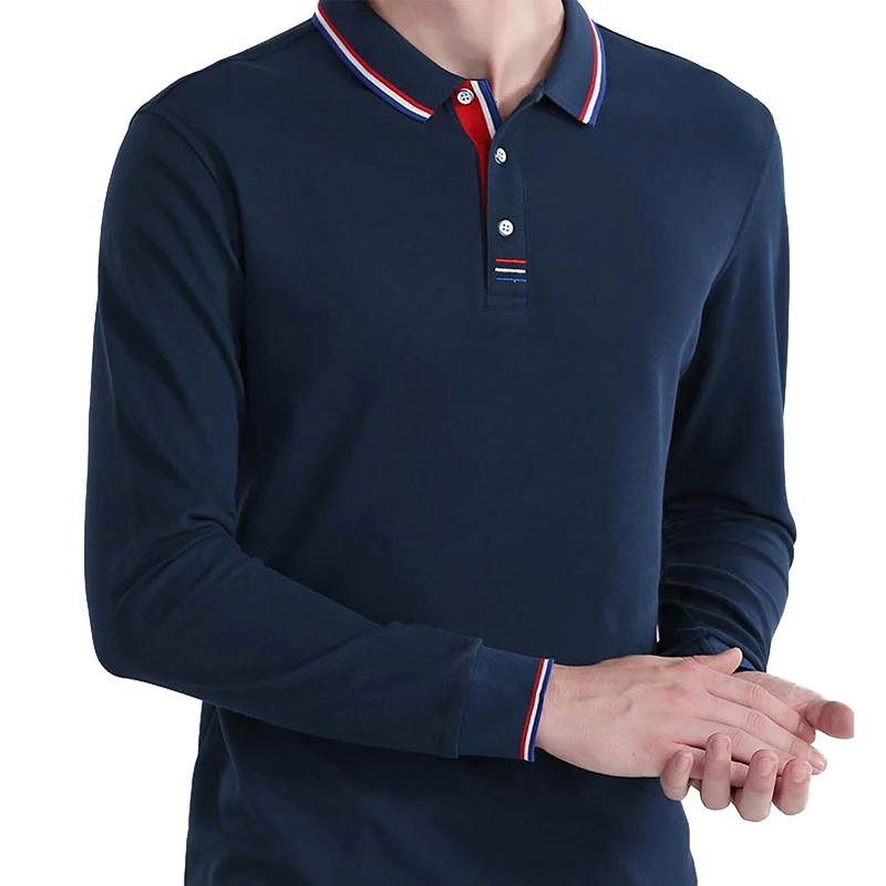 High Quality Mens Polo Shirt Long Sleeve Man Polo Shirts Men Fashion Casual Slim Fit Polos Men Jerseys Plus Size Brand