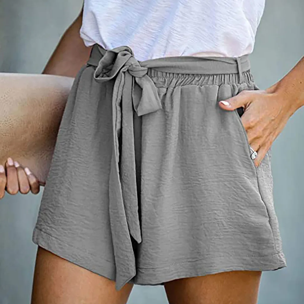 Short Pants Summer Cotton Linen Women Shorts New Fashion Female Wide Leg Trousers Casual Loose Plus Size Elastic Shorts