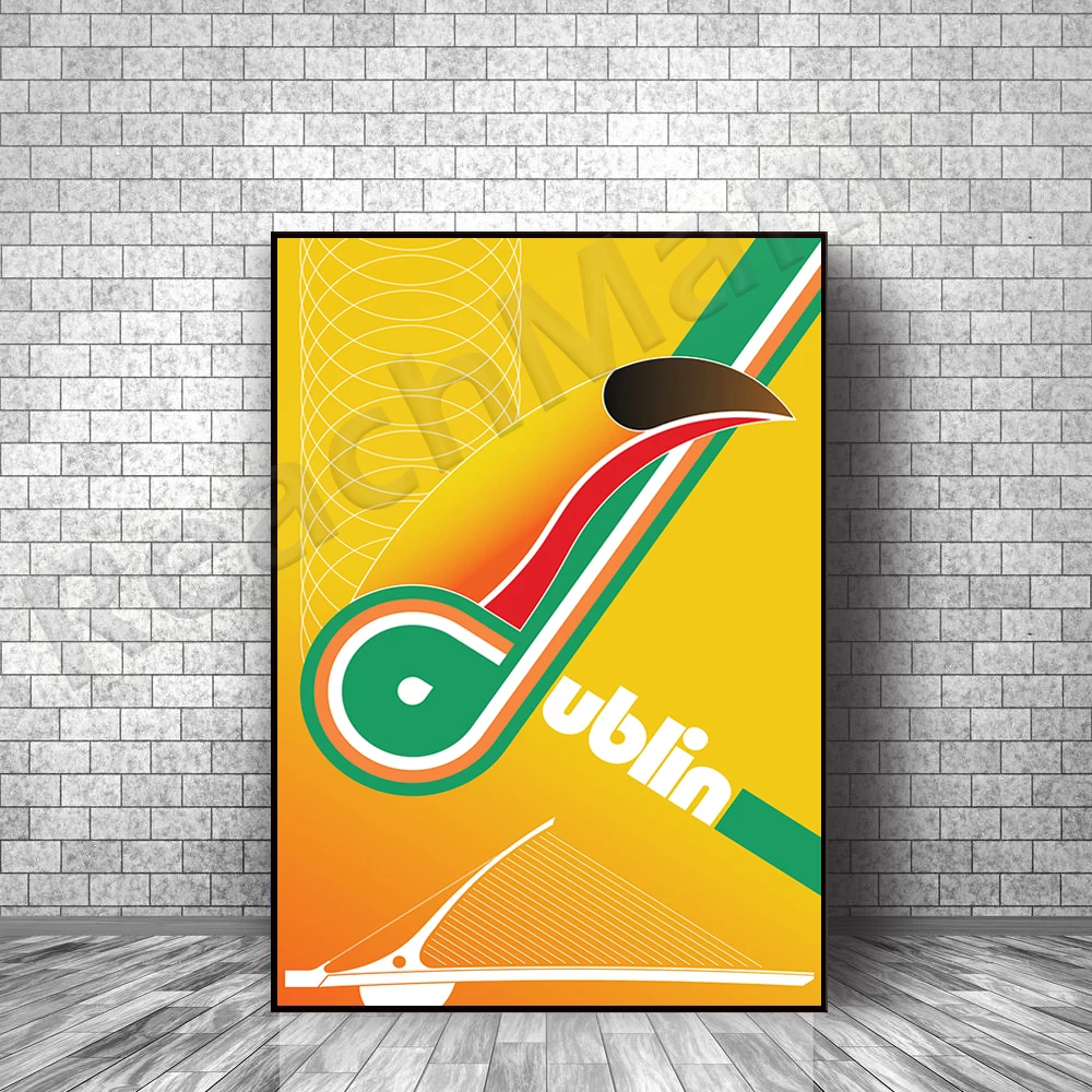 Dublin Ireland vintage Bauhaus posters, travel wall art prints, home decoration canvases, unique gifts