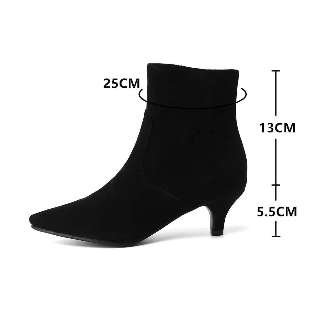 2025 Pointed Toe Stiletto Heel Women Boots Fashion Ankle Boots Women Shoes Zipper Cheap High Heel Boots Shoes Woman Size31 32 33