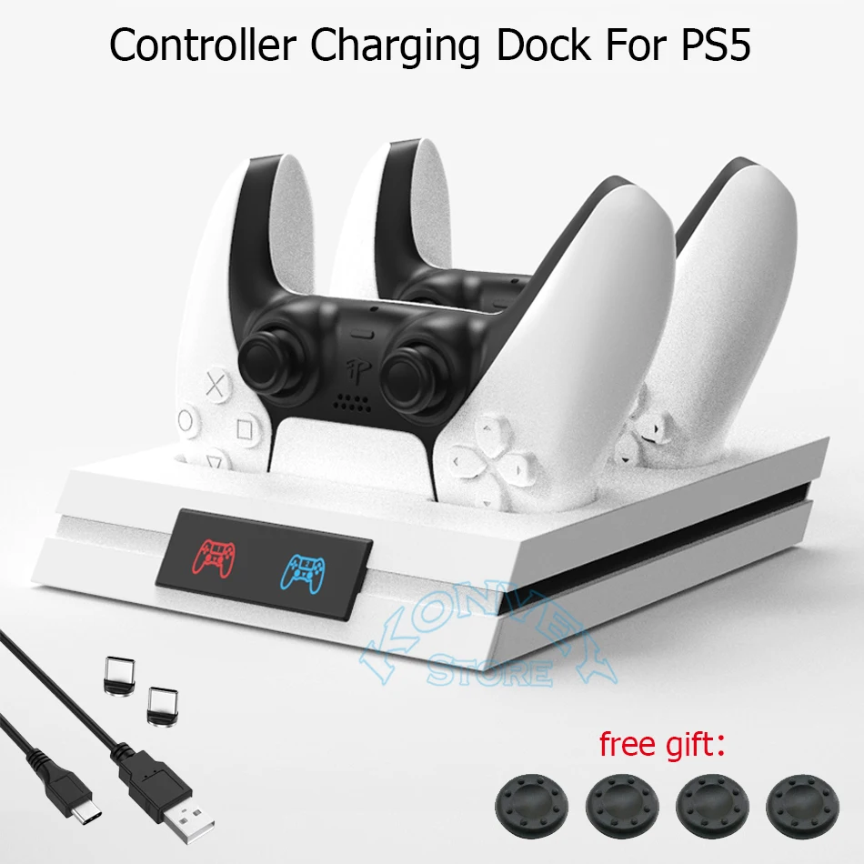 

2021Newest PS5 Dual Controller Fast Charging Dock Station LED Indicator Charger Stand for Sony Playstation5 Wireless Gamepad