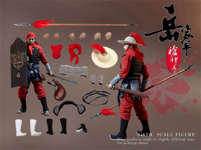 In Stock 1/6 Scale Old Chinese Ancient Song Dynasty Yue Jia Jun Gun Player Song Solders War Conflict For Fans Collction