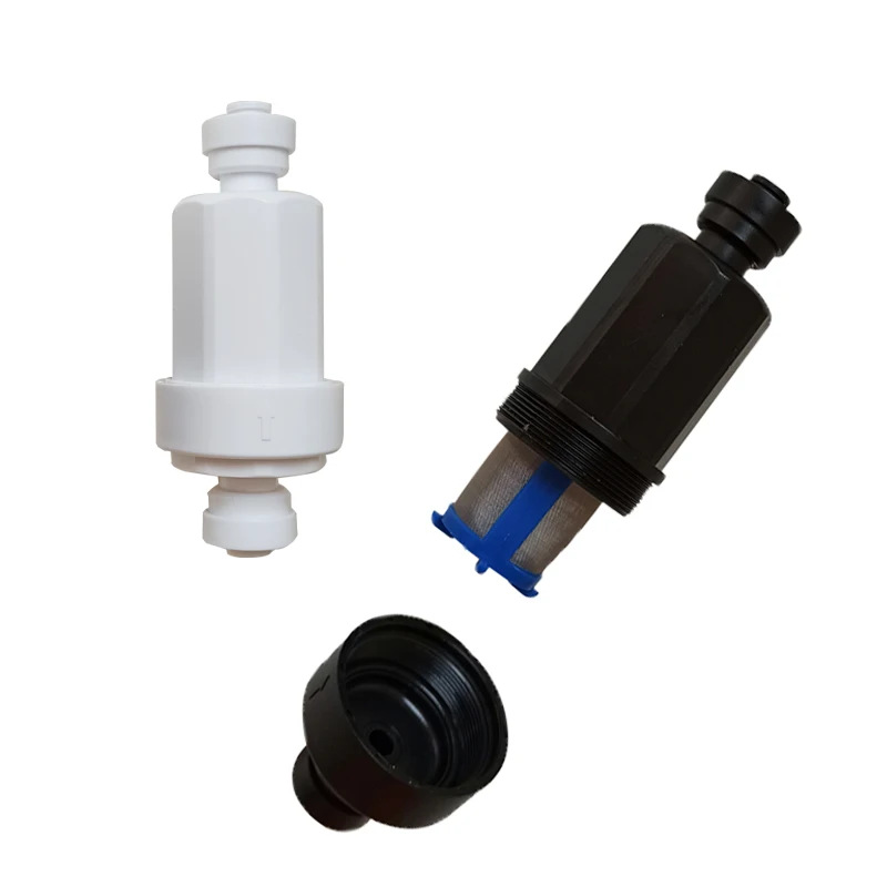 Black mini 1/4'' slip lock linline water filter for garden misting system