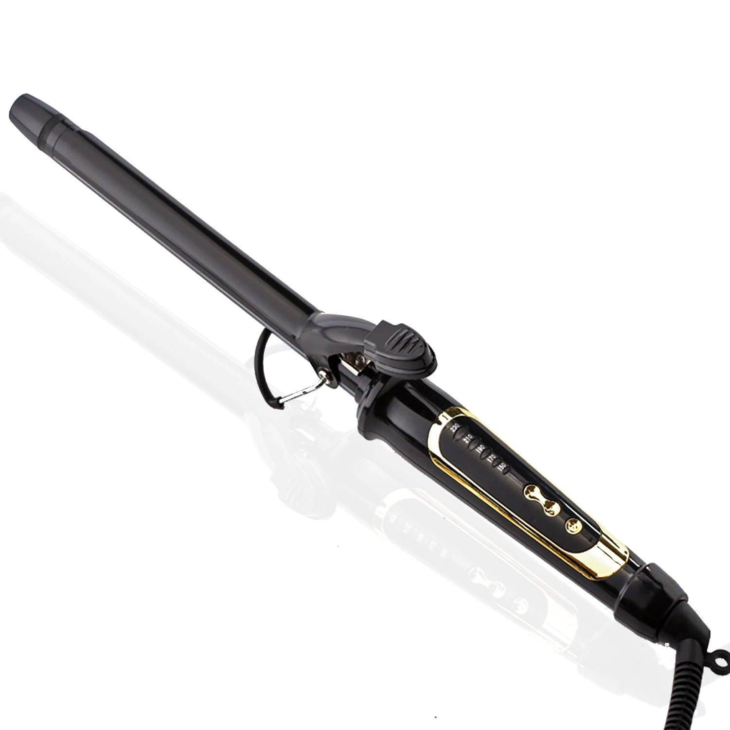 Skinny Curling Iron with Ceramic Coating Barrel for Long Hair, Long Barrel Curling Iron Instant Heat up to 450°F with clamp