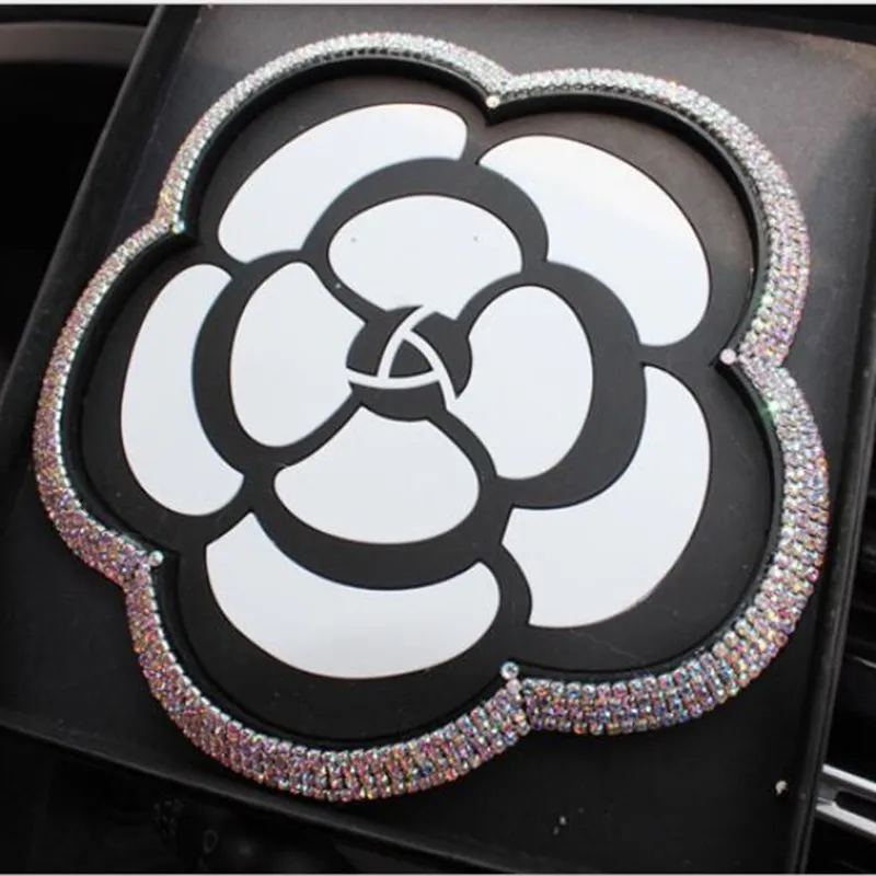 Автомобильные аксессуары автомобильный коврик для флакона духов Противоскользящий коврик Натуральный каучук Алмазный Противоскользящий коврик creatvie Камелия Противоскользящий коврик