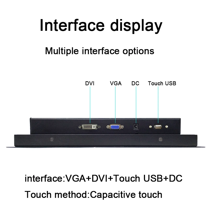 Imagem -04 - Mini Monitor Industrial Encaixado do pc Tela Táctil Capacitivo Vga Dvi Relação de Usb Exposição do Lcd do Computador 10 12 15 17