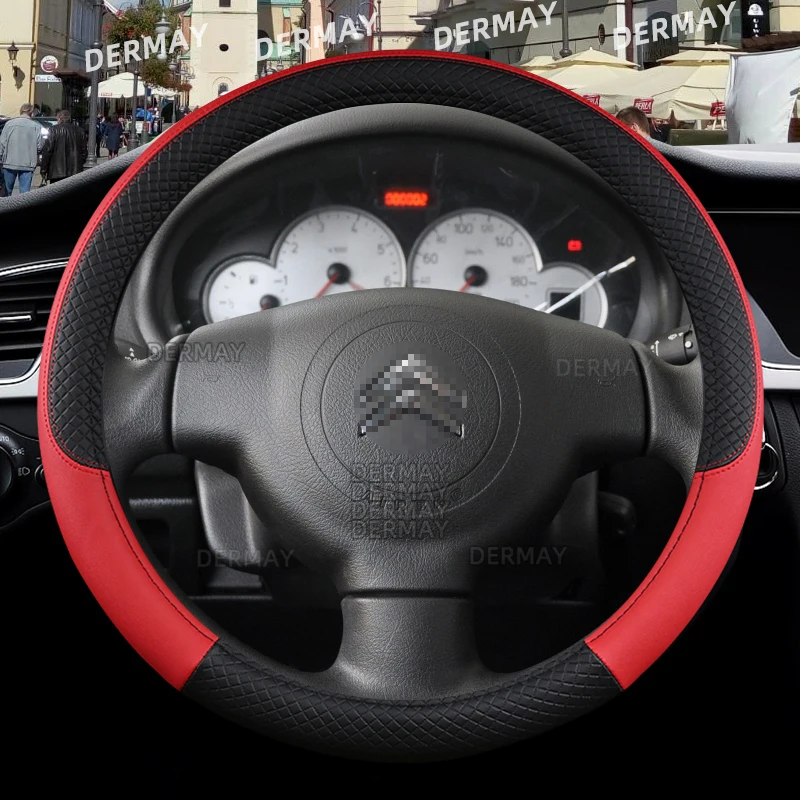 for Citroen C2 9Colors Car Steering Wheel Cover PU Leather Non-slip Auto Accessories