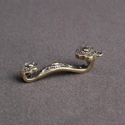 Traditional Chinese Brass Auspicious Ruyi Figurines Miniatures Lucky Home Decoration All Things Wishful Bronze Keychain Pendant