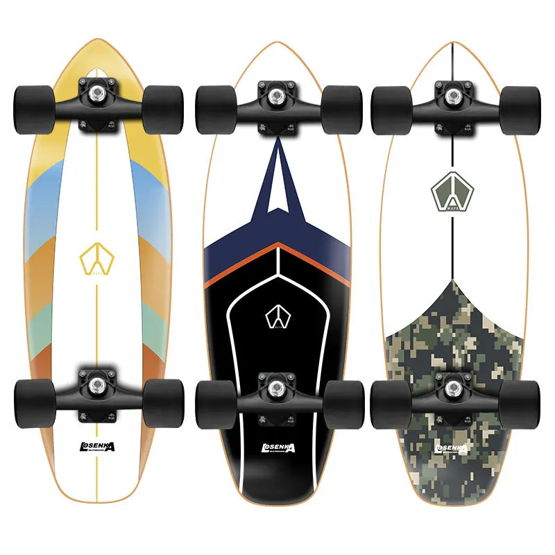 

Land Surfboard Beginners Brush Street Travel Cx4 Fish Board Maple Skateboard Professional Surfing Fish Board Surfskate Board