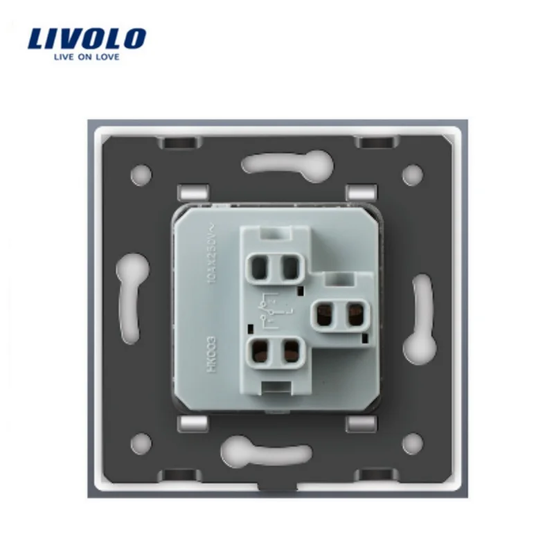 Livolo Manufacturer EU Standard Push Button Switch,Luxury White Crystal Glass Panel, 1 Gang 1 Way ,Mechanical VL-C7K1S-11