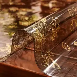 2020 Custom size golden flower tablecloth rectangular PVC tablecloth waterproof square plastic tablecloth table cover tablecloth
