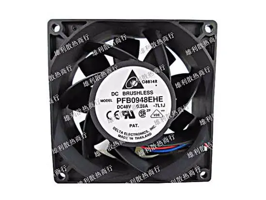 Delta Electronics PFB0948EHE 7L1J DC 48V 0.26A 90x90x38mm 3-Wire Server Cooling Fan