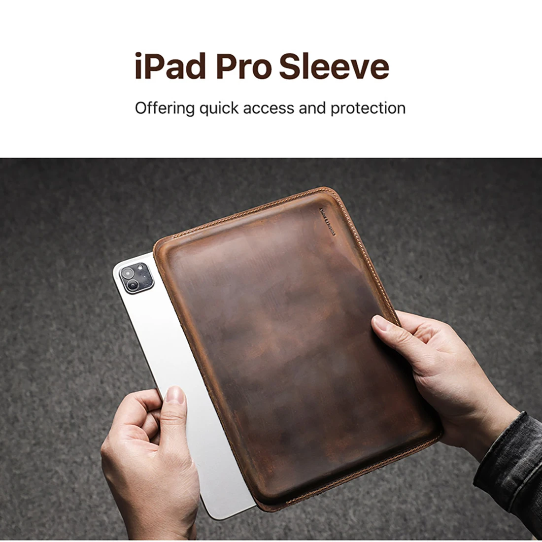 Cowhide Sleeve Cover for iPad Pro 11 Case iPad Air 3 4 Air 5 10.9 Case for iPad 7th 8th 9th 10th Generation Leather Case 10.2