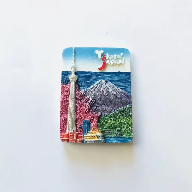 Country Fridge Magnets Tokyo Magnet Travel Resin Mt. Fuji Hokkaido Refrigerant Stickers Souvenir Magnetic