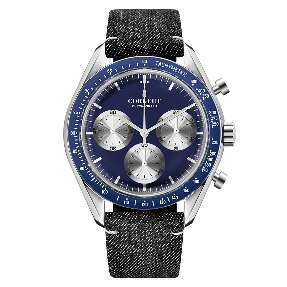 

Corgeut 40mm Top Luxury Men's Chronograph Quartz Watch Stainless Steel Luminous Multifunction Watch Waterproof