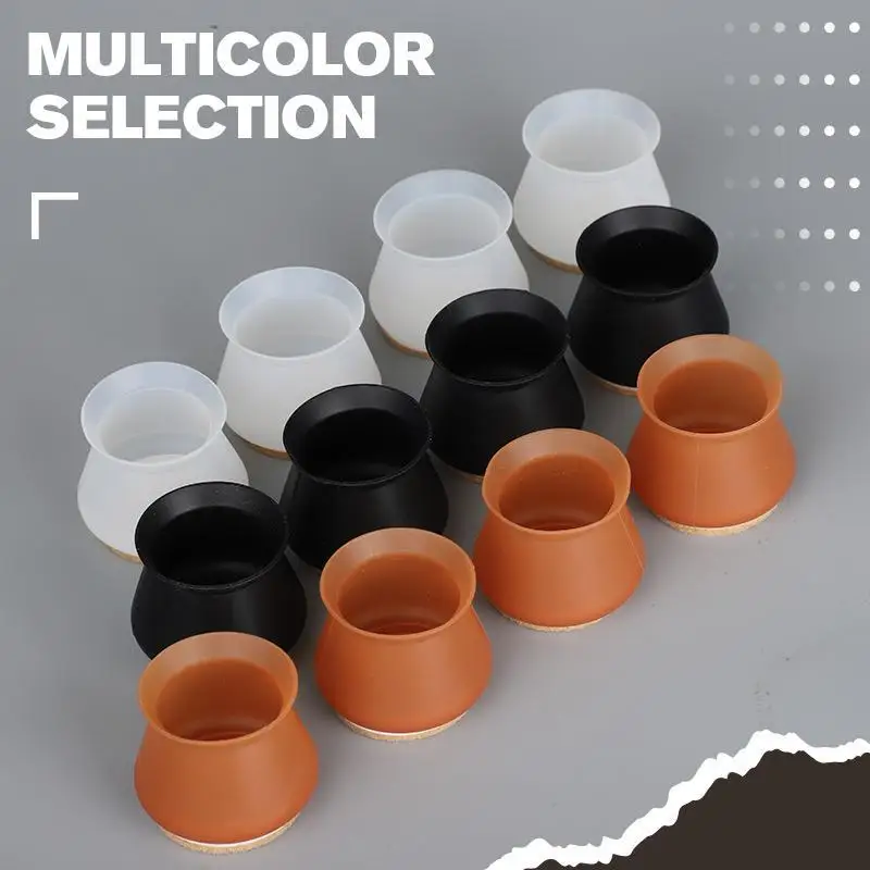4/8pcs tappi per sedie in Silicone piedini per tavolo per fondo tondo coprimobili antiscivolo calzini protezioni per pavimenti Pad antiscivolo