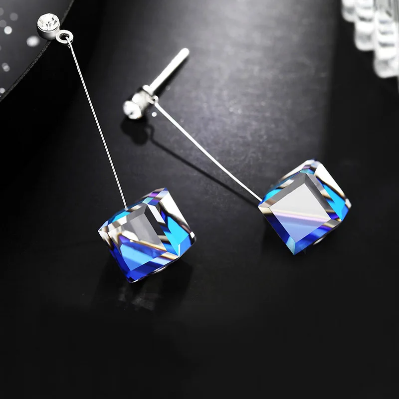 SA SILVERAGE 925 Sterling Silver Drop Earrings for Women Fine Jewelry Natural Australian Crystal Earring 2020 New Arrivals