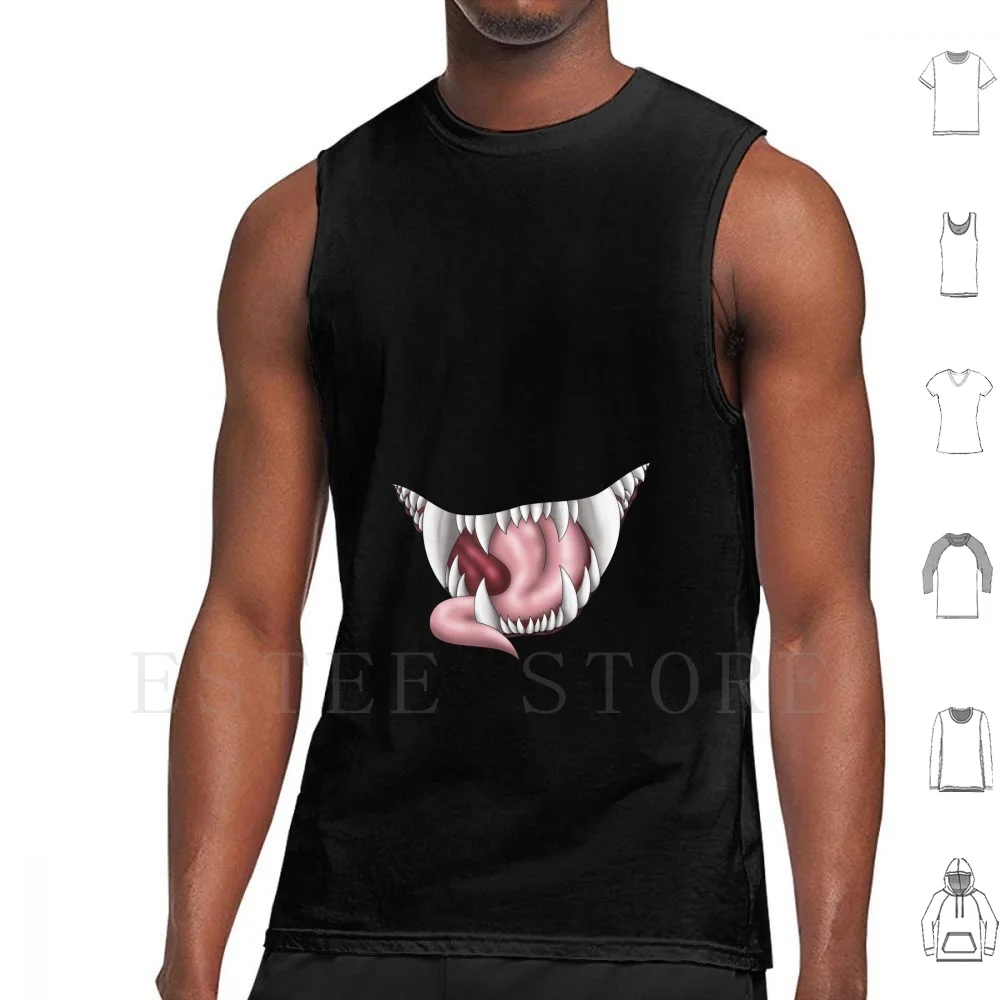 Mimic Maws ( White ) Tank Tops Vest Sleeveless Teeth Mouth Maw Tooth Fangs Fang Vore Carnivore Jaws Jaw Mimic Sharp