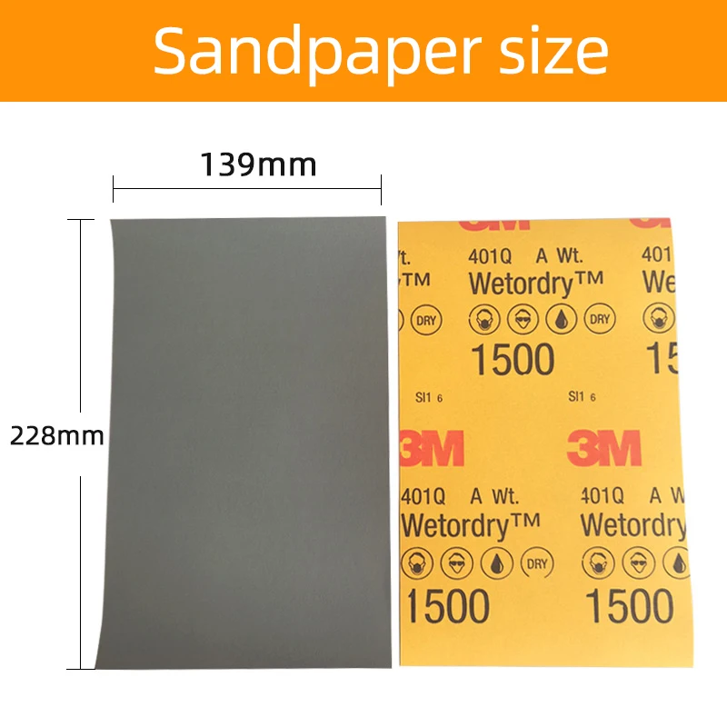 3M Sandpaper 2000 Grit 1500 Paint Surface Beauty Polishing Water-grinding Car Sandpaper