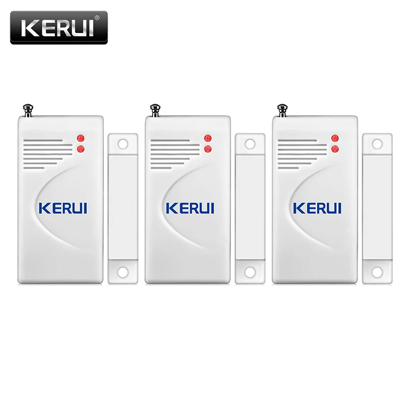 Kerui-sensor de segurança e alarme residencial sem fio, 433mhz, para janela, porta, w18, w20, k52, wi-fi, sistemas de alarme gsm