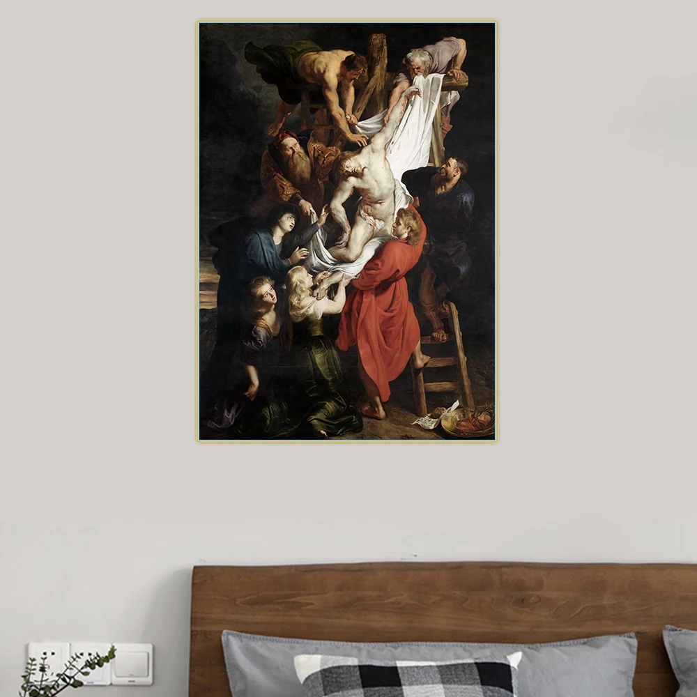 Citon Peter Paul Rubens《Descent from the Cross》Canvas Oil Painting Artwork Poster Picture Wall Decor Home Interior Decoration