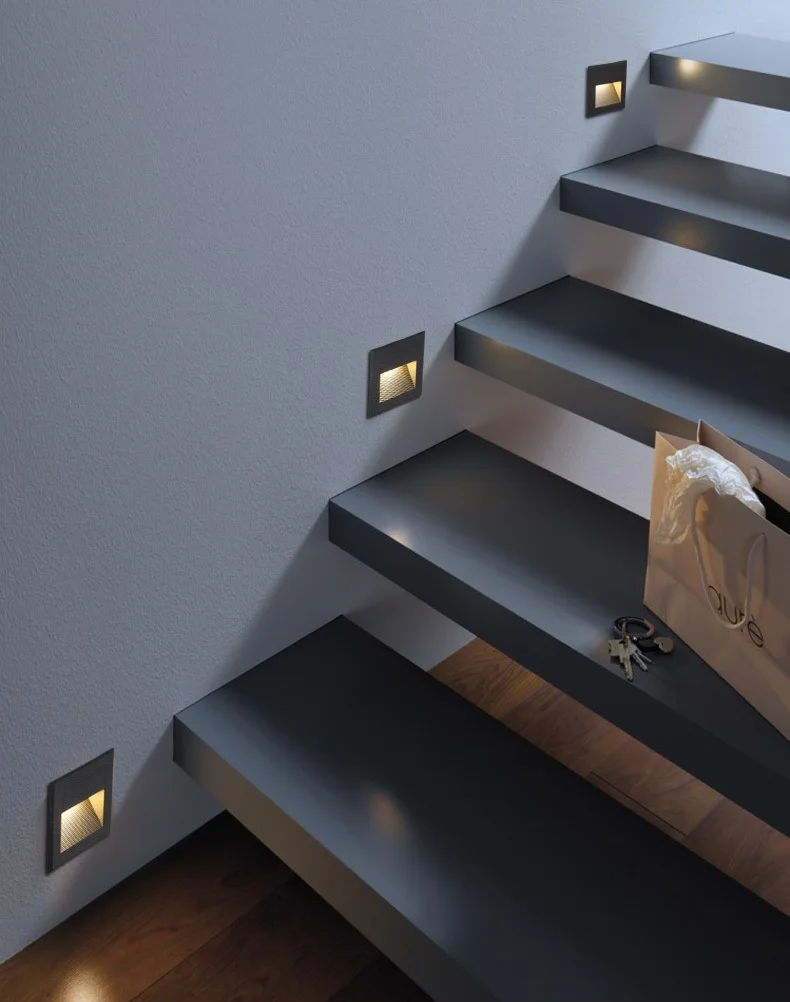 Waterproof Downward Footlight LED Stair Light Step Light 5W 85-265V Recessed in Wall Light Indoor/ Outdoor Staircase Step Lights