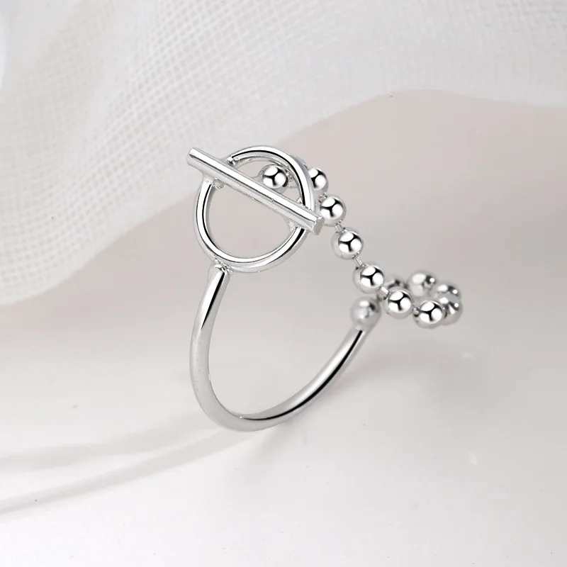 Hollow Circle Irregular Geometric Open Ring for Women Fashion Silver Color Rings Simple Jewelry Gifts Charms Girls Chain Bague