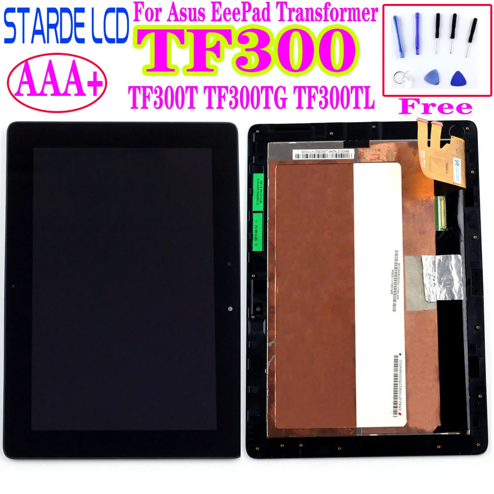 10.1'' LCD for Asus Transformer Pad TF300 TF300TG TF300F TF300TL 5158N FPC-1 LCD Display Touch Screen Digitizer with Frame